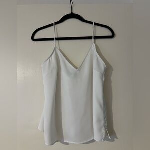White silk spaghetti strap top XSMALL